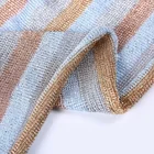 Hot sale super soft triple color stripe knit hacci fleece fabric