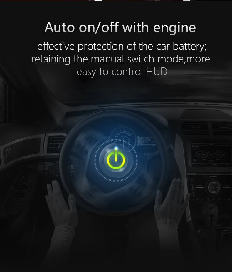 Universal Head Up Display For Cars With OBD And EU-OBD Port 12V Multifunction HUD Speed RPM Voltage Temperature Display And Windshield Reflector7