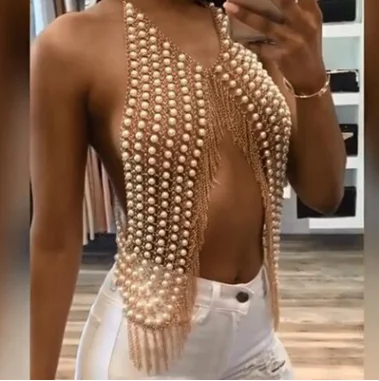 D17 Dvacaman 2019 Fashionable Wholesale Fashionable Sexy Night Club Handmade Pearl Tassel Body Chain Accessories Jewelry Party, As picture
D17 Dvacaman 2019 Fashionable Wholesale Fashionable Sexy Night Club Handmade Pearl Tassel Body Chain Accessories Jewelry Party, As picture