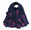 Yiwu factory producer bulk hot sale arabe headshawls dupatta dress clothing flowers women viscose embroidered scarves