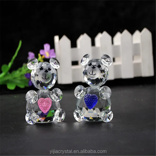 lovely crystal glass craft bear figurines gifts