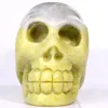 Wholesale rock crystal carving crafts semi-precious stone yellow lemon jade skull