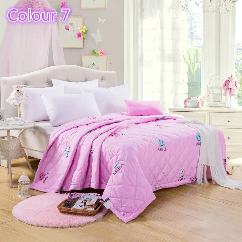 2016 lovely Cartoon Style summer Comforter quilts blanket/pink Smile design/twin full queen king size quilts