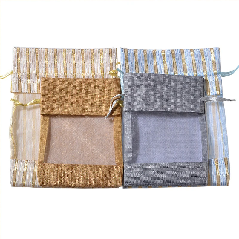 wedding favor pouches organza gift bag small drawstring linen