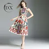 Sleeveless Prom Evening Cocktail Party Vintage Floral Pleated Dress