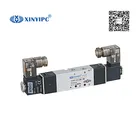 中国二重制御 4V220-08 2 位置 5 ウェイ airtac 電磁弁二重コイルソレノイドバルブ