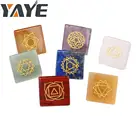 Yiwu Yaye Wholesale Natural Semi- precious Engraved Chakra Stones 7 Crystal Pyramid Sets