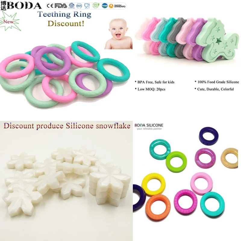 high quality bpa free food grade silicone teething pendant toy