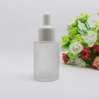 cylinder shape frosted matte 1 ounce glass bottle with dropper for cosmetics