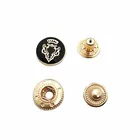 Design gold logo custom metal press snap button for decorative