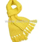 Chunky yellow knitted winter lady scarf
