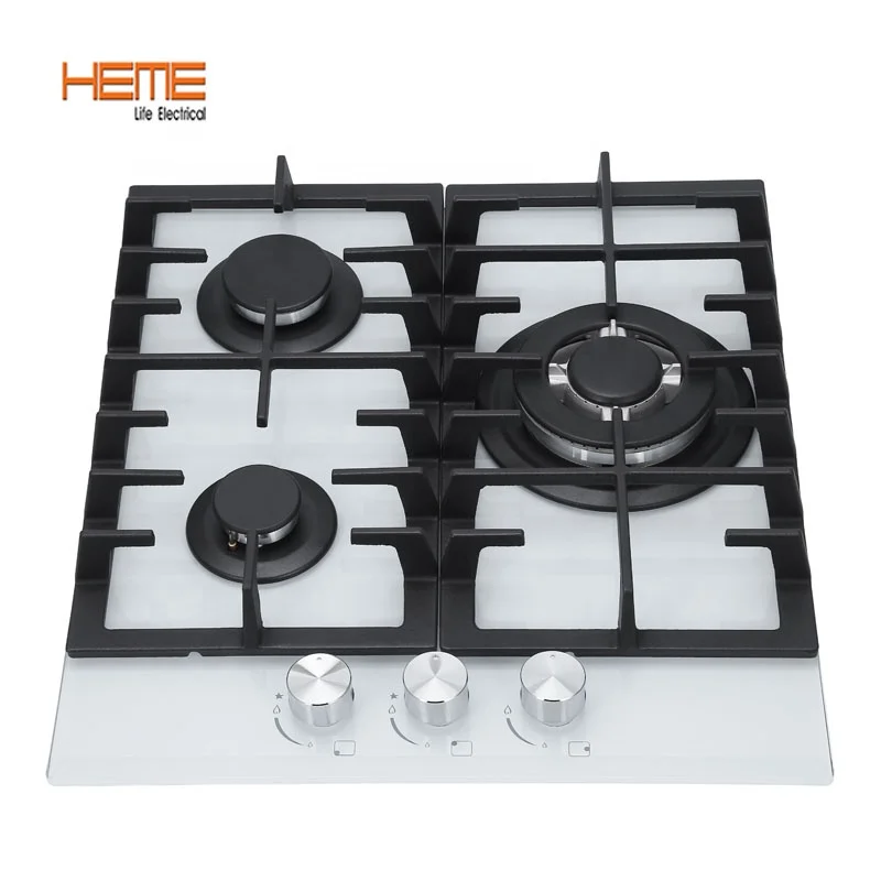 Built In 45cm 3 Ring Gas Hob Gas Cooking Hob Tempered Glass Gas