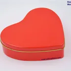 red heart shape tin gift box for wedding candy