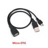Micro usb Female to USB A male Jack Y splitter OTG Cable with micro male for Charging