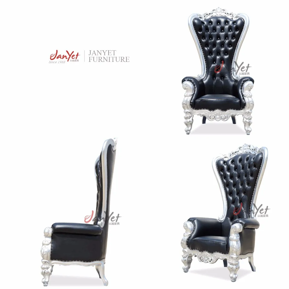 2017 Wholesale High Back Black Throne Chairs For Rental