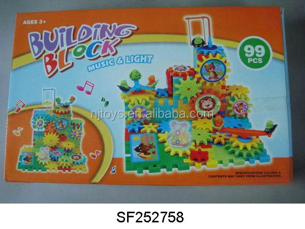 Electronic Gear building blocks.Battery Operated Gear bricks with music and light .Plastic building block.Educational block