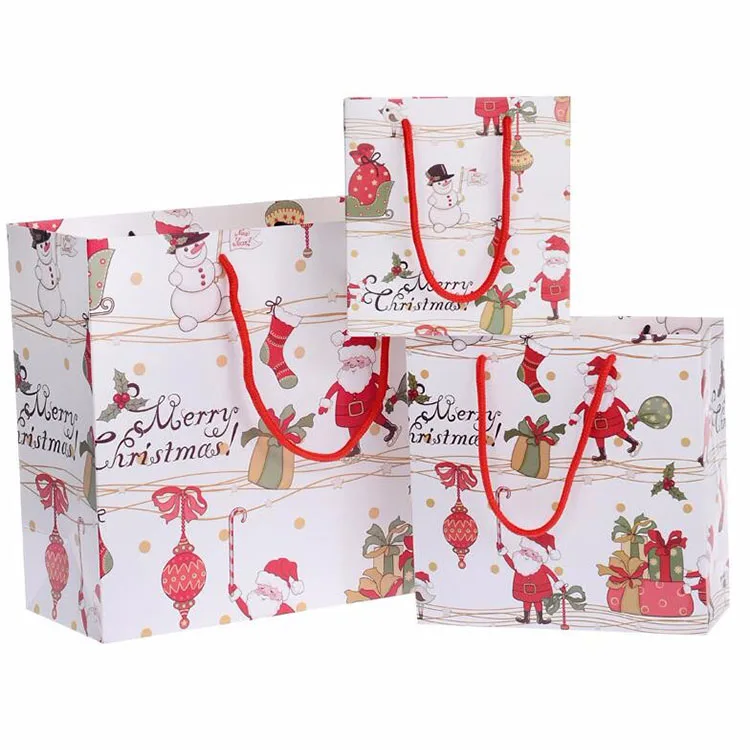merry christmas style resistant stone paper shopping bag for