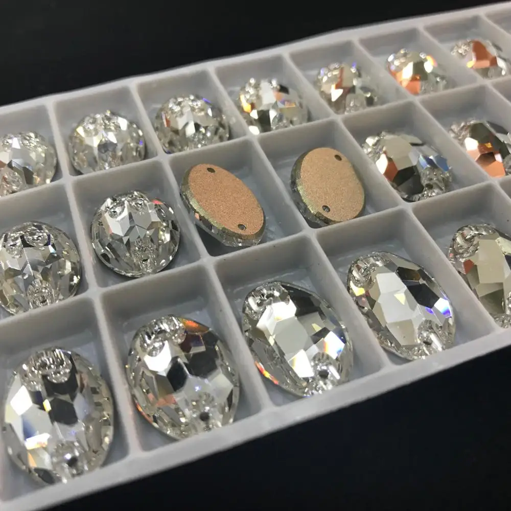 K9 6A Grade Loose Flat Back Sewing On Oval Shape Crystal bead for DIY jewelry Wholesale Supplier, Full color can be produced
K9 6A Grade Loose Flat Back Sewing On Oval Shape Crystal bead for DIY jewelry Wholesale Supplier, Full color can be produced