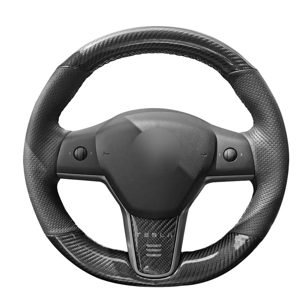 Steering Wheel Cover Hand Sewing Carbon Fiber Leather Perfectly Fit For Tesla Model 3 Model X S Y 2013 2014 2015 2016 2017 2018
Steering Wheel Cover Hand Sewing Carbon Fiber Leather Perfectly Fit For Tesla Model 3 Model X S Y 2013 2014 2015 2016 2017 2018
