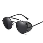 Fashion metal round frame sun glasses eyeglasses uv 400 ce retro steampunk sunglasses for men women