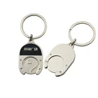 China factory custom metal shopping cart trolley coin keychain / Token Keyring / Shopping Trolley Coin for supermarket