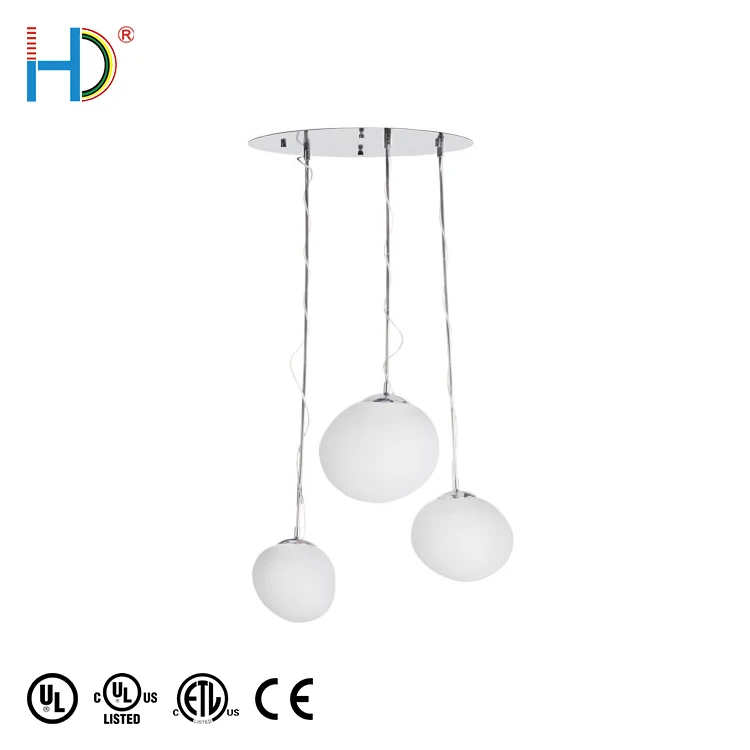 Hot Sell Modern Polished Chrome Metal Clear Frosted Acrylic Shades Pendant Lamp