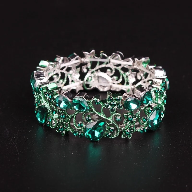 Vintage Gorgeous Wide Crystal Retro Bangle Rhodium Gold Plated Luxury Rhinestone Big Glass Beaded Elastic Bangle For Women Gift
Vintage Gorgeous Wide Crystal Retro Bangle Rhodium Gold Plated Luxury Rhinestone Big Glass Beaded Elastic Bangle For Women Gift