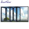 Hurricane proof NOA standard 4 panel double glazing aluminium bi-folding door for villadom