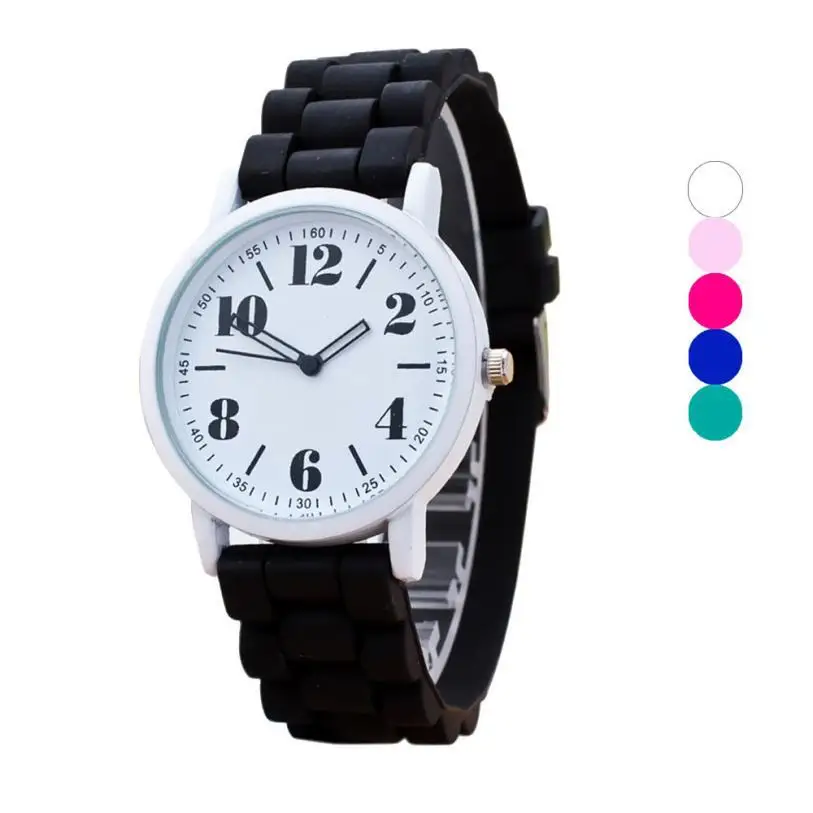 branded ladies watches 2015 New wholesale lots women geneva fashion silicone watch sports women dress quartz watch montre femme