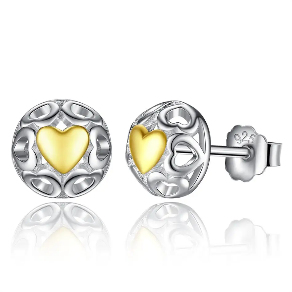 Luxury Gold Color Openwork Heart Stud Earrings for Women 925 Sterling Silver Earrings Fashion Jewelry
Luxury Gold Color Openwork Heart Stud Earrings for Women 925 Sterling Silver Earrings Fashion Jewelry