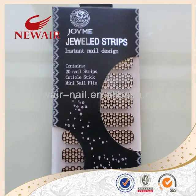 newest nail art jeweled strips shiny 3d jeweled nail strips