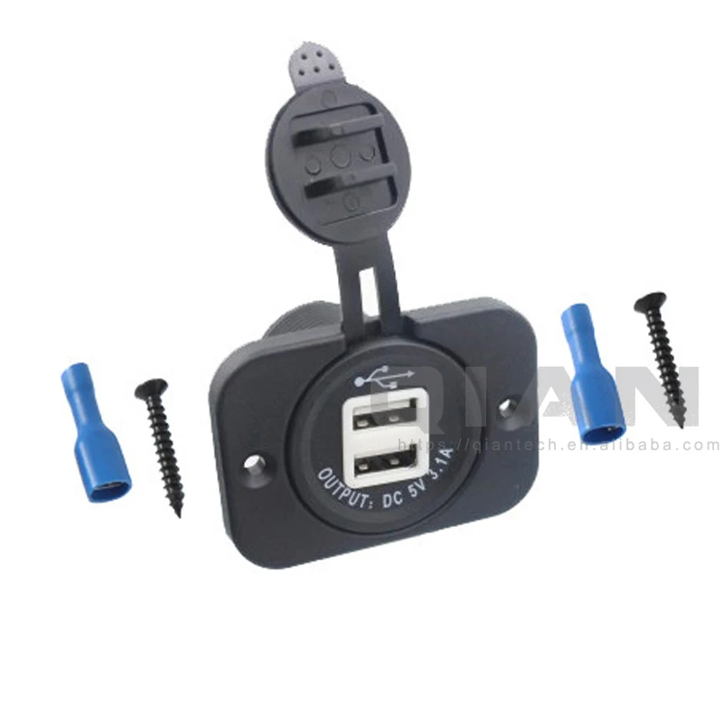 Car Dual USB Charger Power Socket 12V-24V Waterproof 5V 3.1A Dual 2 USB Port Power Socket With blue backlight for Car Motorcycle
Car Dual USB Charger Power Socket 12V-24V Waterproof 5V 3.1A Dual 2 USB Port Power Socket With blue backlight for Car Motorcycle