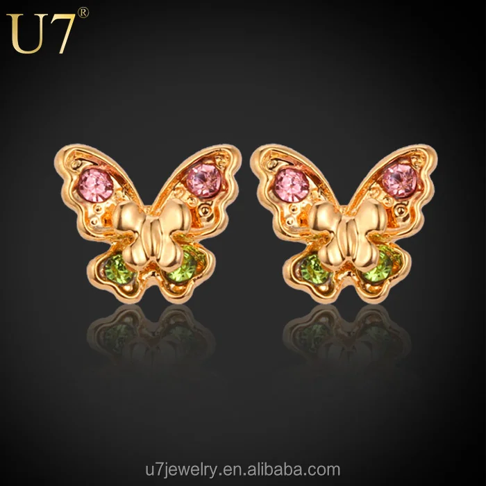 Saudi gold jewelry Butterfly Earrings New Trendy 18K Real Gold Plated Colorful Rhinestone Jewelry Stud Earrings For Women
Saudi gold jewelry Butterfly Earrings New Trendy 18K Real Gold Plated Colorful Rhinestone Jewelry Stud Earrings For Women