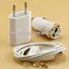 3-in-1 AC wall and car charger with USB cable for iPhone