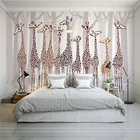 Vivid giraffe pattern 3d bedroom decorative pvc wall panel for interior