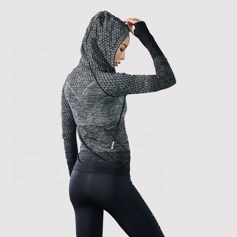 Ptsports Hooded smokeless grey seamless fitness yoga jacket Slim and dry ladies yoga jacket, As picture
Ptsports Hooded smokeless grey seamless fitness yoga jacket Slim and dry ladies yoga jacket, As picture
