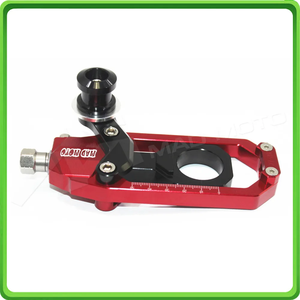 Motorcycle Chain Tensioner Adjuster with bobbins kit for Yamaha FZ1 2006 2007 2008 2009 2010 2011 2012 2013 2014 2015 Red&Black (10)