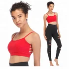 High quality yoga wear set stretched gym fitness sports bra and leggings