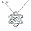 925 Sterling silver Hexagonal star pendant necklace AAA zircon diamond pendant jewelry (no chain)