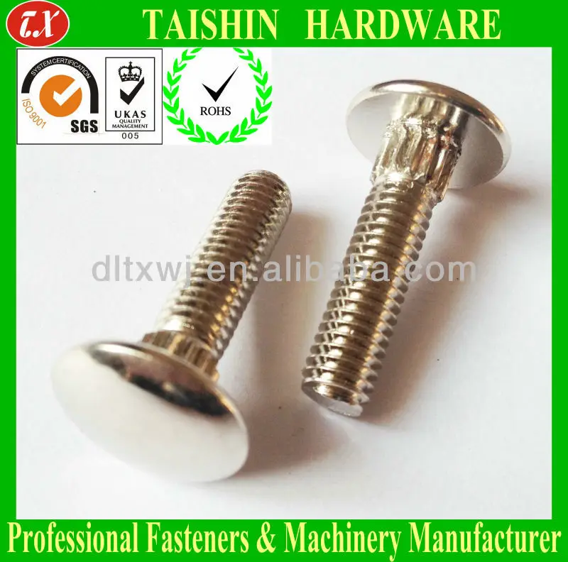 Stainless Steel Round Truss Head Straight Knurled Oval Neck Bolts, View