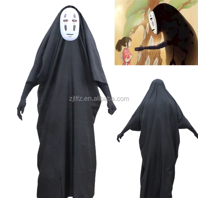 Hot sale movie Spirited Away the mystery no face male cosplay costumes adult anime costume with mask