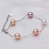 7-8mm AAA Grade Tear Drop Rice Shape White Real Natural Cultured Fresh Water Freshwater Pearl Bracelet Wholesale