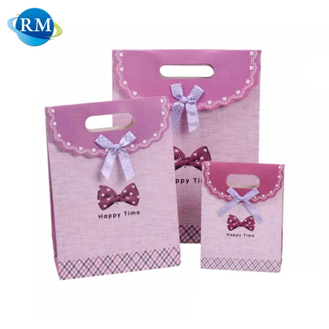 custom made standard various sizes paper bags for wedding gift