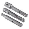 Free Shipping 3pcs/set 1/2'' 3/8'' 1/4'' Socket Nut Driver Adapter Drill Bit Extension Power Bar Bits For Sds Plus Drills Chuck