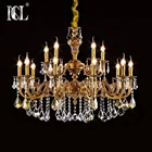 zhongshan Hot selling copper brass Asfour crystal big chandelier pendant lighting