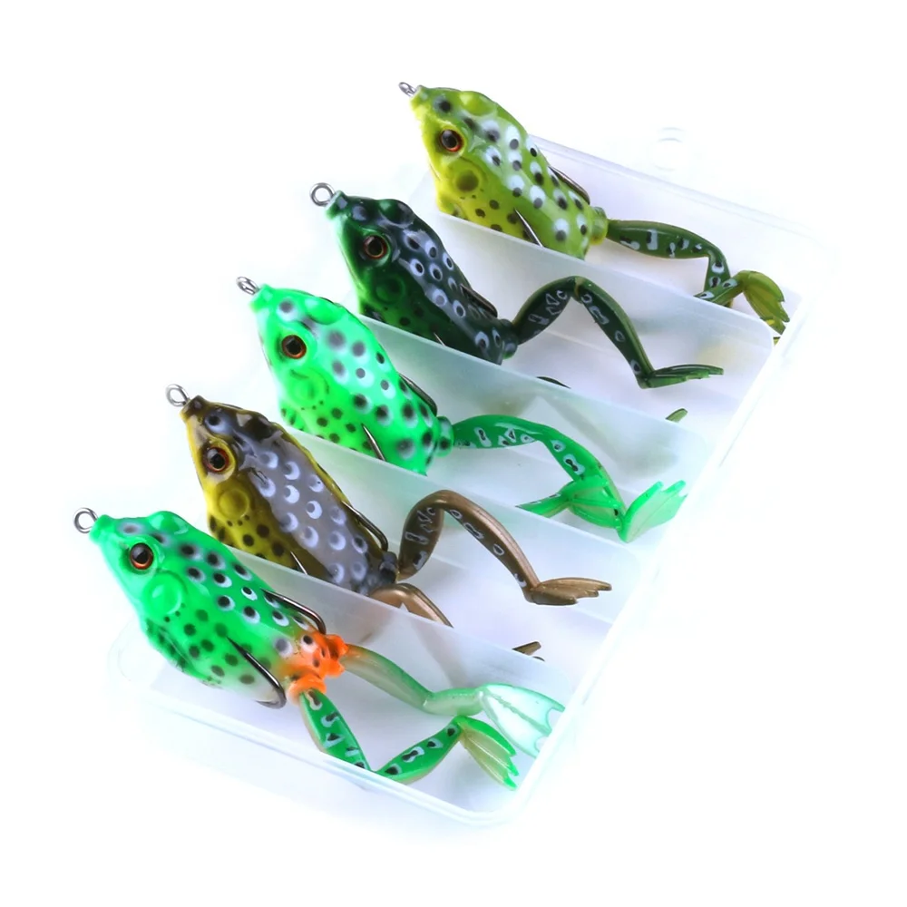 Newup Jumping Frog Fishing Lures with double hooks 5.5cm 15.5g Artificial Insect Soft Lures, 5 colors / box
Newup Jumping Frog Fishing Lures with double hooks 5.5cm 15.5g Artificial Insect Soft Lures, 5 colors / box
