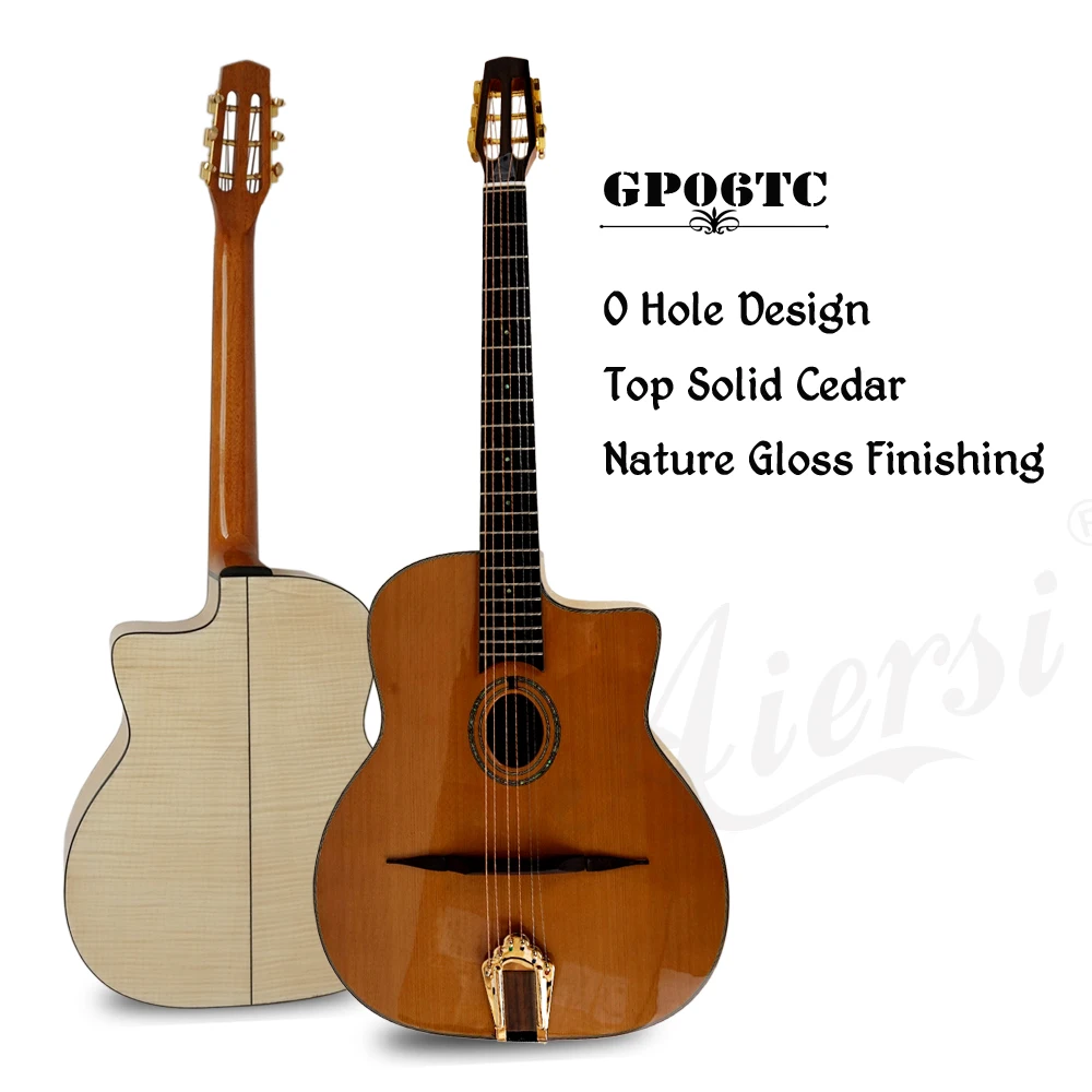 工厂手工实木 archtop django 吉普赛吉他(gp06tc)