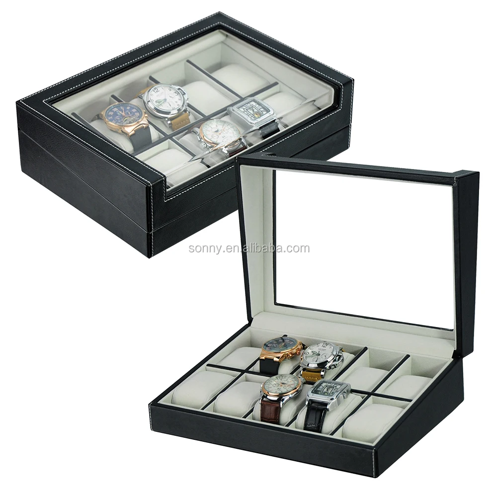 Sonny 5 Grids Deluxe Black Vision Wooden Watch Box in stock