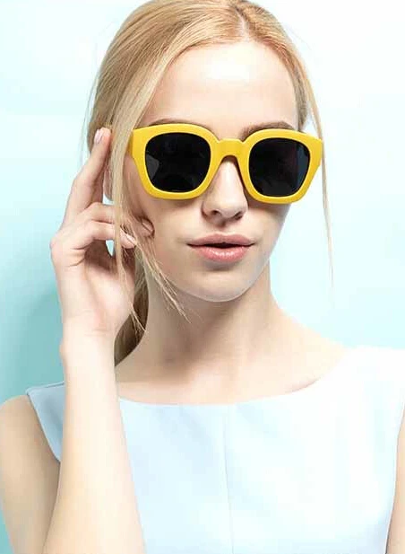 2015 NEW women thick PC sunglasses square shape plastic frame eyewear women fashion sunglass Gafas oculos de sol