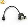 Micro USB 5pin Male to USB B Female Panel Mount Type extension Cable 50cm with Screws